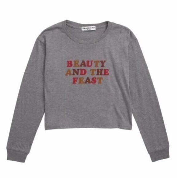 Sub-Urban Riot Girls Beauty And The Feast Long Sleeve T-Shirt Grey Small $34 - Picture 1 of 3